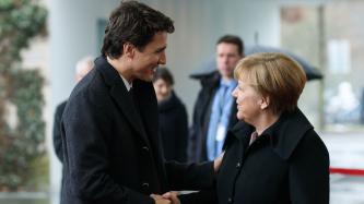 Photo number 2 from the photo gallery Chancellor Merkel welcomes Prime Minister Justin Trudeau to the Federal Chancellery in Berlin, Germany