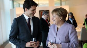 Photo number 7 from the photo gallery Chancellor Merkel welcomes Prime Minister Justin Trudeau to the Federal Chancellery in Berlin, Germany
