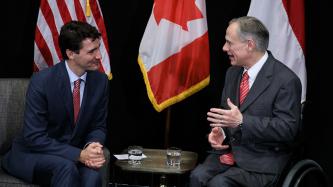 Photo number 1 from the photo gallery Prime Minister Justin Trudeau meets with the Governor of Texas, Greg Abbott, in Houston, Texas