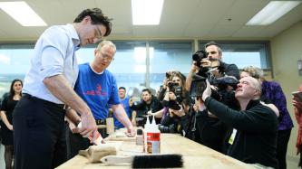 Photo number 2 from the photo gallery Prime Minister Justin Trudeau and MP Darren Fisher visit the Nova Scotia Community College's Waterfront Campus in Dartmouth
