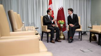 Photo number 1 from the photo gallery Prime Minister Justin Trudeau meets with Sheikh Abdullah bin Mohammed bin Saud Al-Thani, CEO of the Qatar Investment Authority, in Toronto
