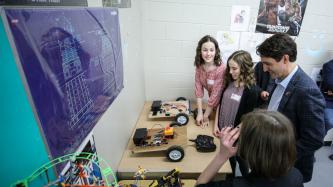 Photo number 2 from the photo gallery Prime Minister Justin Trudeau visits the Miller Comprehensive Catholic High School in Regina