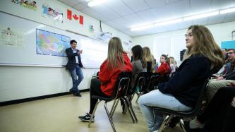 Photo number 1 from the photo gallery Prime Minister Justin Trudeau visits the Miller Comprehensive Catholic High School in Regina
