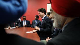 Photo number 1 from the photo gallery Prime Minister Justin Trudeau, Minister Amarjeet Sohi and MP Randy Boissonnault meet with the Council of India Societies of Edmonton