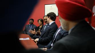 Photo number 2 from the photo gallery Prime Minister Justin Trudeau, Minister Amarjeet Sohi and MP Randy Boissonnault meet with the Council of India Societies of Edmonton