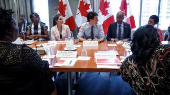 Photo number 1 from the photo gallery Prime Minister Justin Trudeau speaks with members of the Canadian Black Congress in Toronto