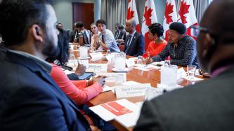 Photo number 2 from the photo gallery Prime Minister Justin Trudeau speaks with members of the Canadian Black Congress in Toronto