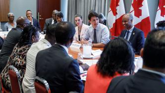 Photo number 3 from the photo gallery Prime Minister Justin Trudeau speaks with members of the Canadian Black Congress in Toronto