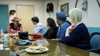 Photo number 1 from the photo gallery Prime Minister Justin Trudeau meets with Chief Joe Alphonse regarding the ongoing forest fires in and around Williams Lake