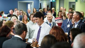Photo number 7 from the photo gallery Prime Minister Justin Trudeau speaks with employees at the Public Service Pay Centre in Miramichi, New Brunswick