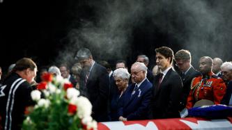 Photo number 1 from the photo gallery Prime Minister Justin Trudeau attends the memorial for Allan J. MacEachen in Antigonish, Nova Scotia