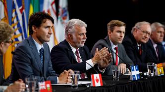 Photo number 1 from the photo gallery Prime Minister Justin Trudeau speaks with the media during a press conference following the First Ministers’ Meeting in Ottawa
