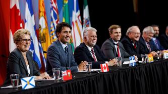 Photo number 3 from the photo gallery Prime Minister Justin Trudeau speaks with the media during a press conference following the First Ministers’ Meeting in Ottawa