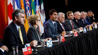 Photo number 4 from the photo gallery Prime Minister Justin Trudeau speaks with the media during a press conference following the First Ministers’ Meeting in Ottawa