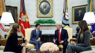 Photo number 2 from the photo gallery Prime Minister Justin Trudeau and Sophie Grégoire Trudeau are welcomed to the Oval Office by the President of the United States, Donald J. Trump, and the First Lady of the United States, Melania Trump 