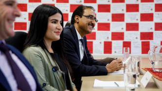 Photo number 4 from the photo gallery Prime Minister Justin Trudeau, Minister Amarjeet Sohi, and MP Randy Boissonnault participate in a roundtable discussion with community leaders at the Edmonton Mennonite Centre for Newcomers