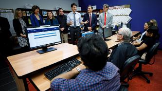 Photo number 1 from the photo gallery Prime Minister Justin Trudeau and Minister Karina Gould visit YMCA Employment Services Burlington in Burlington, Ontario