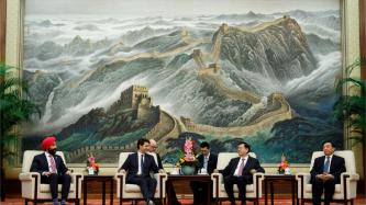 Prime Minister Justin Trudeau and Minister Navdeep Bains meet with Chairman Zhang Dejiang