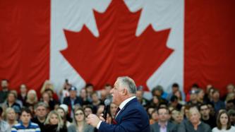 MP Darrell Samson speaks to the crowd