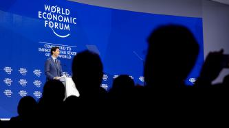 Prime Minister Justin Trudeau delivers a keynote address at the World Economic Forum.