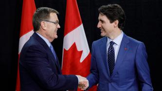 Prime Minister Justin Trudeau meets with David Abney, Chairman and CEO of UPS.