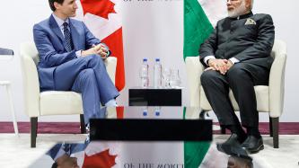 Prime Minister Justin Trudeau meets with Prime Minister of India, Narendra Modi.