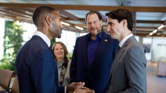 PM Trudeau speaks with Salesforce CEO Marc Benioff