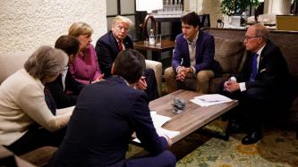 The G7 Leaders discuss in a private meeting.