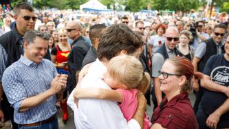 Photo number 3 from the photo gallery Prime Minister Justin Trudeau, Sophie and the kids celebrate St. Jean Baptiste in Valleyfield