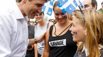 Photo number 7 from the photo gallery Prime Minister Justin Trudeau, Sophie and the kids celebrate St. Jean Baptiste in Valleyfield