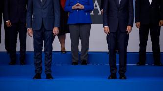 NATO leaders take part in the official family photograph.