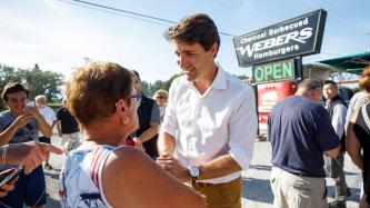Photo number 1 from the photo gallery Prime Minister Justin Trudeau visits the Webers Restaurant in Orillia, Ontario