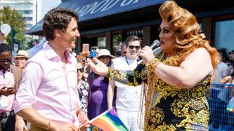 Prime Minister Trudeau marches in the Vancouver Pride Parade, B.C.