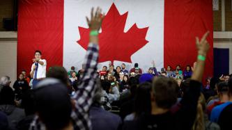 PM Trudeau takes a question from the audience