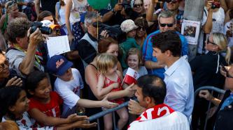 PM Trudeau greets the crowd of festival attendees
