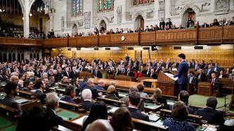 PM Trudeau addresses Parliament in the House of Commons