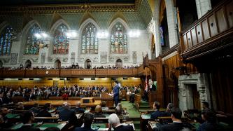 PM Trudeau addresses Parliament in the House of Commons