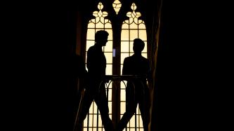 The silhouettes of PM Trudeau and PM Rutte