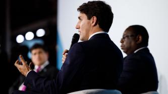 PM Trudeau addresses the audience