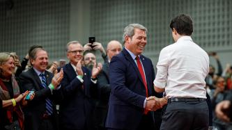 PM Trudeau shakes hands with MP Badawey