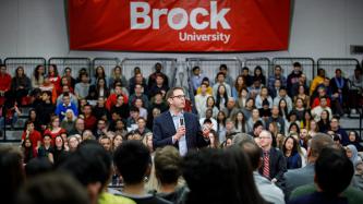 MP Chris Bittle speaks to the crowd