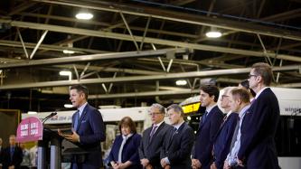 Mayor Bowman speaks at the podium