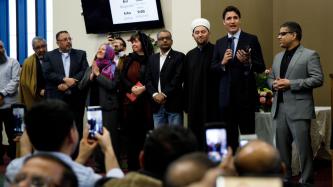 PM Trudeau speaks to the crowd