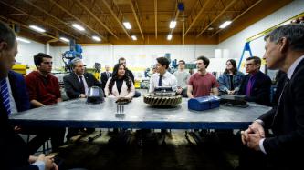 PM Trudeau speaks during the roundtable meeting