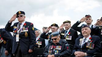 Canadian veterans render the military salute