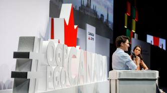 PM Trudeau speaks to the audience