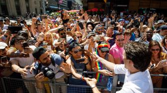 PM Trudeau greets the crowd