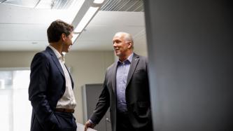 PM Trudeau shares a laugh with Premier Horgan