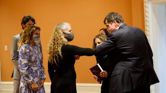 Governor General Payette elbow bumps Minister LeBlanc