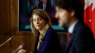 PM Trudeau and Minister Joly speak with media